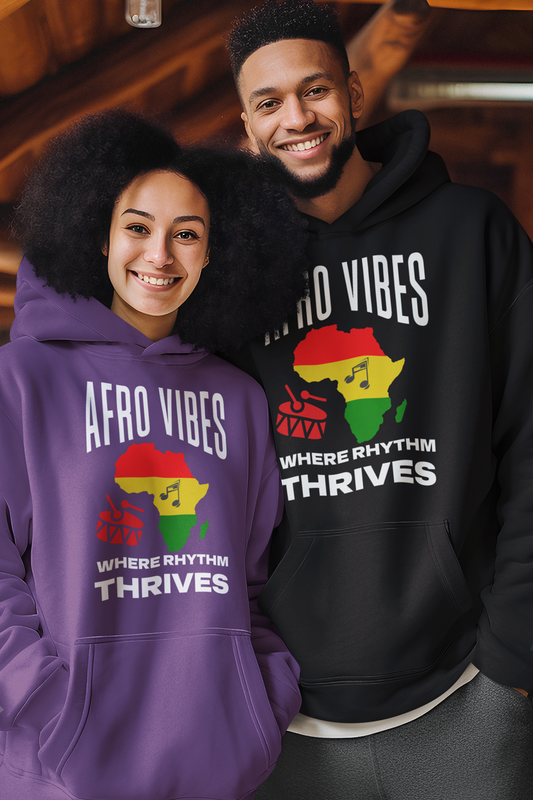 Afro Vibes Unisex Hoodie - Dark Colors