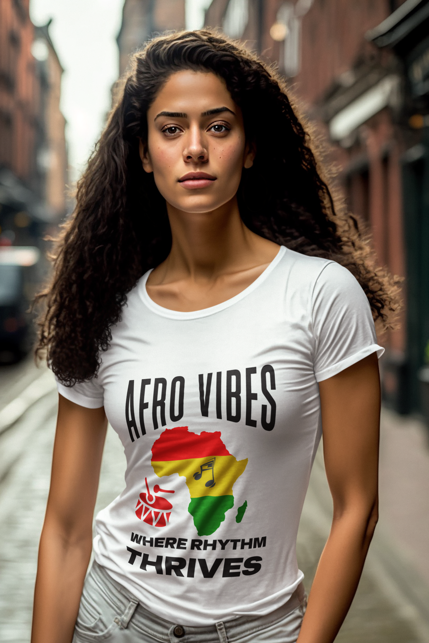 Afro Vibes Women's T-Shirt (White)