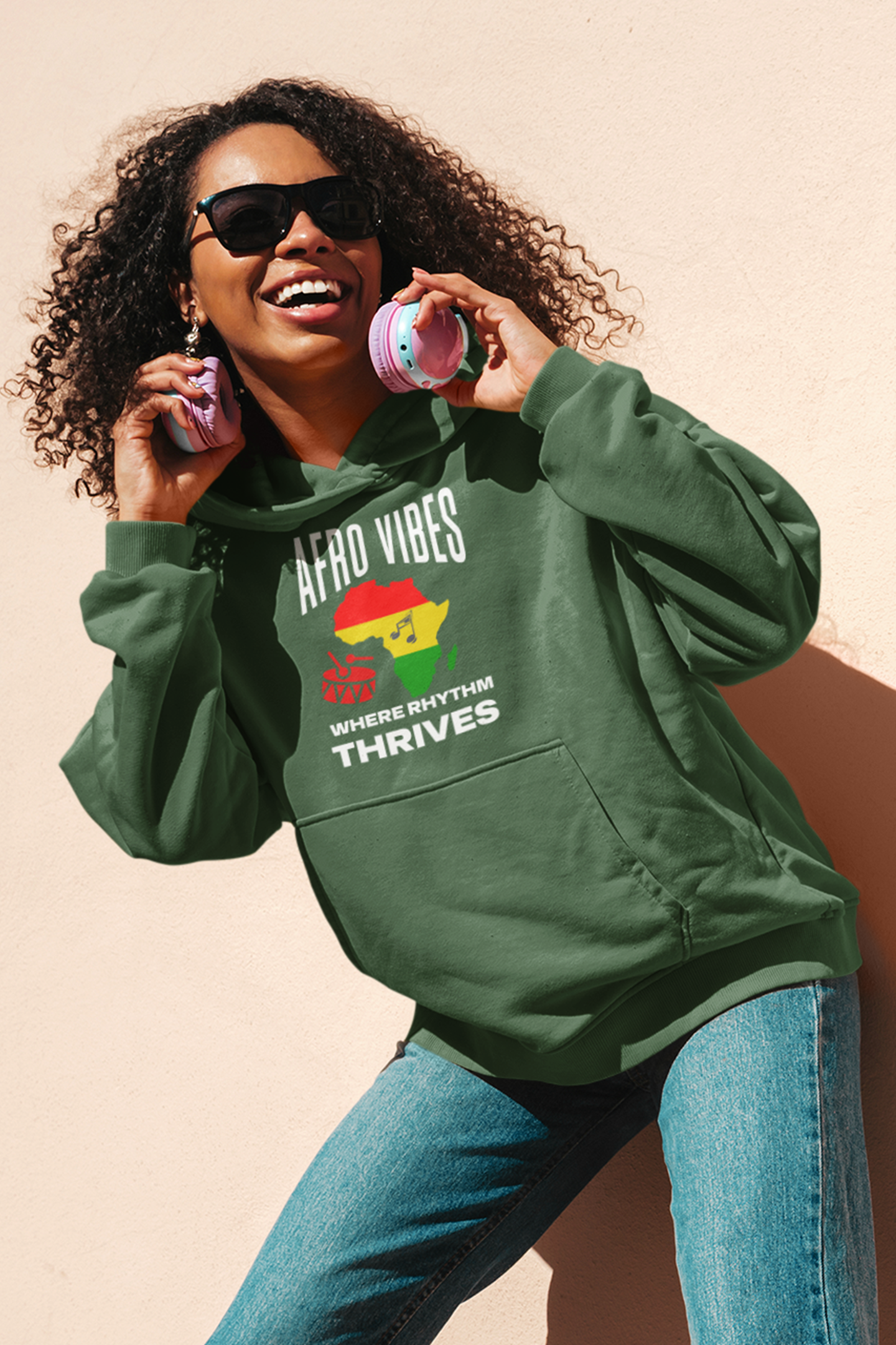 Afro Vibes Unisex Hoodie - Dark Colors