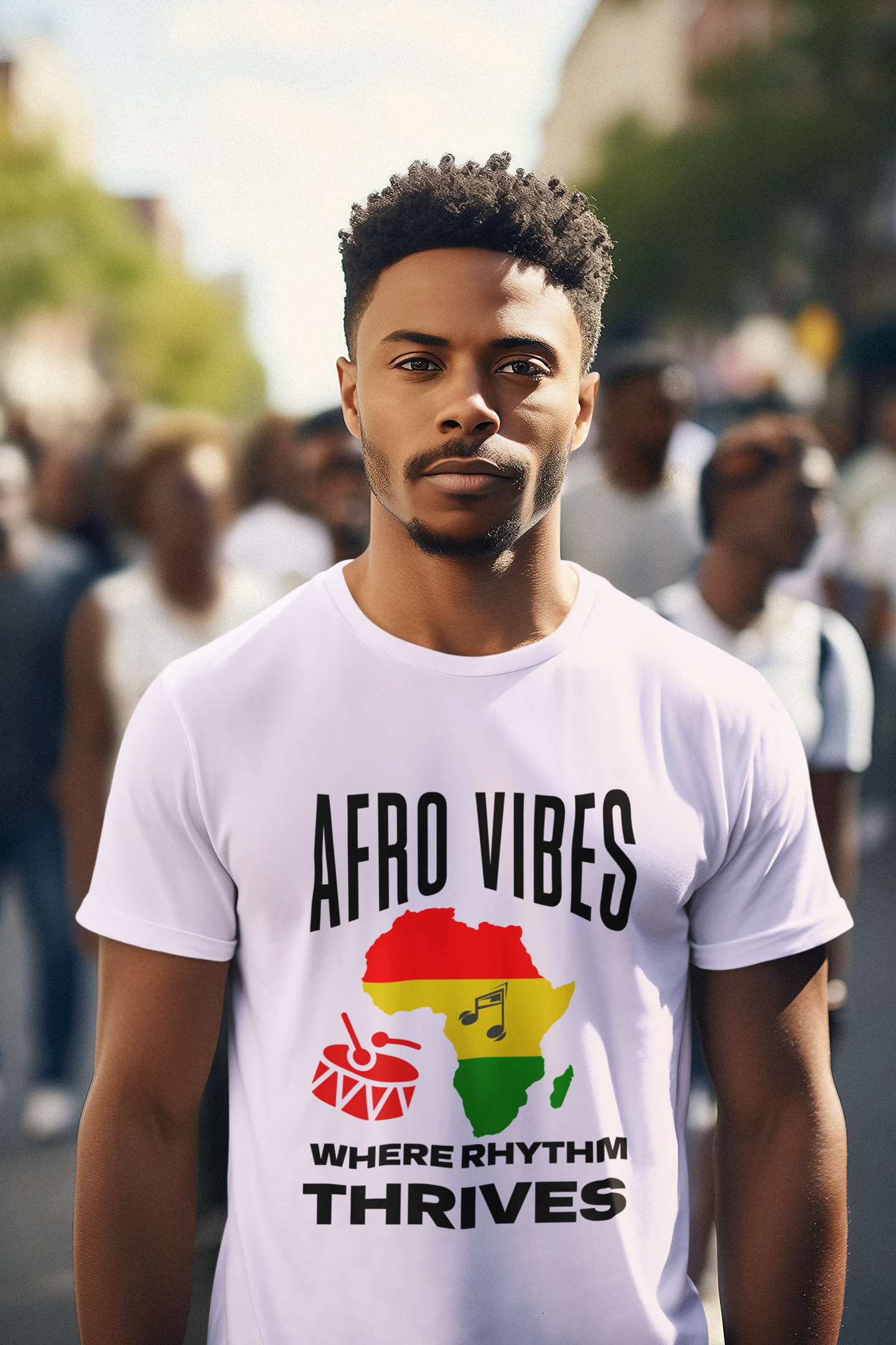 Afro Vibes Organic Cotton T-Shirt (Light Colors)