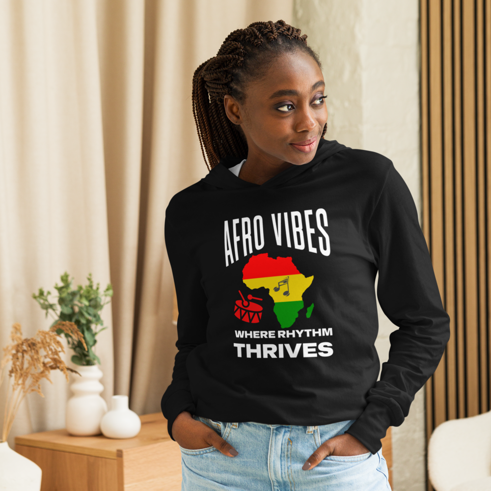 Afro Vibes Unisex Long-Sleeve Hooded Tee