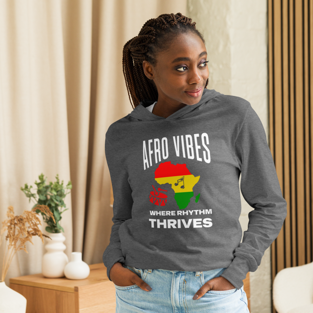 Afro Vibes Unisex Long-Sleeve Hooded Tee