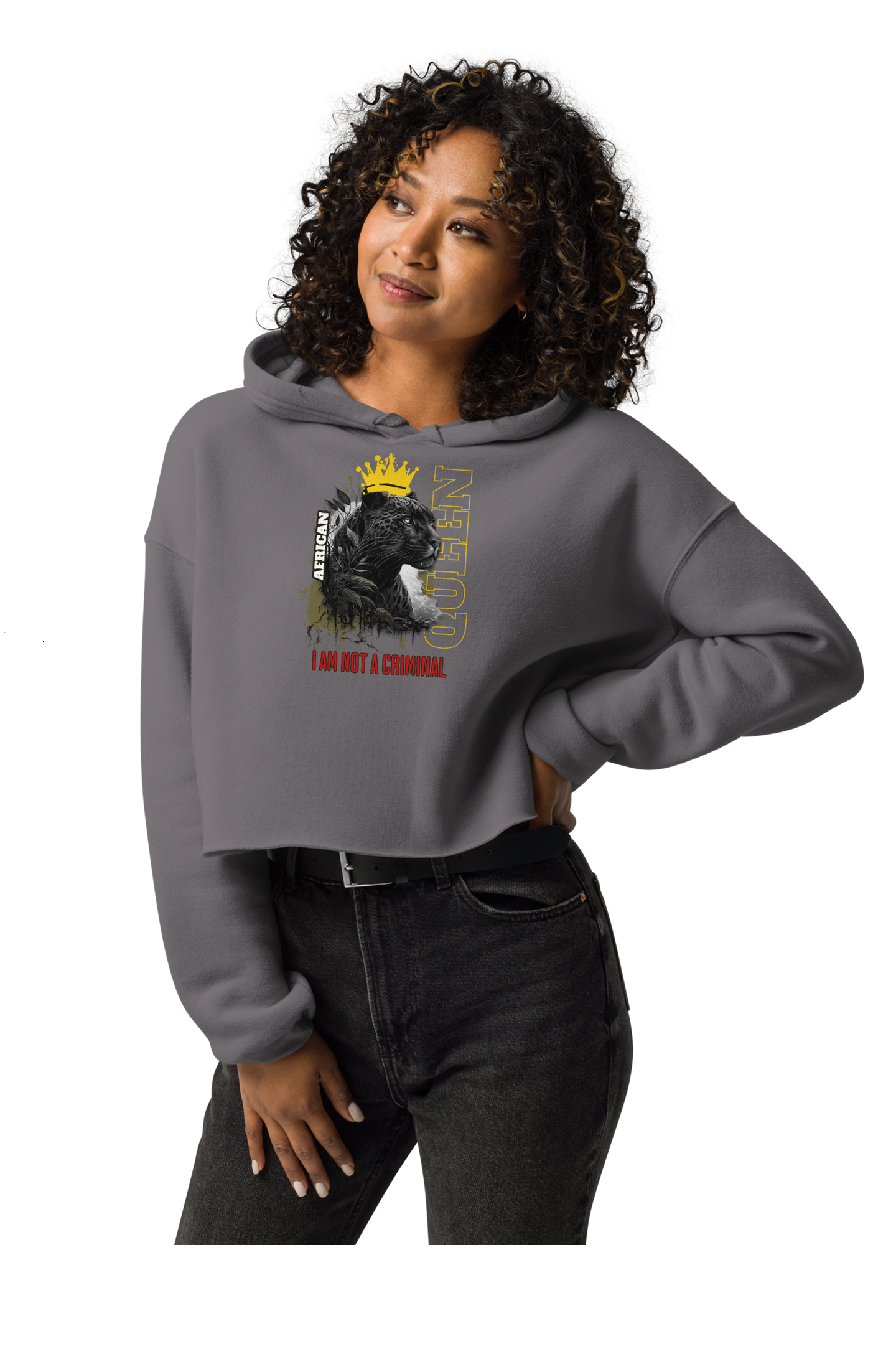 African Queen (Not A Criminal) Crop Hoodie